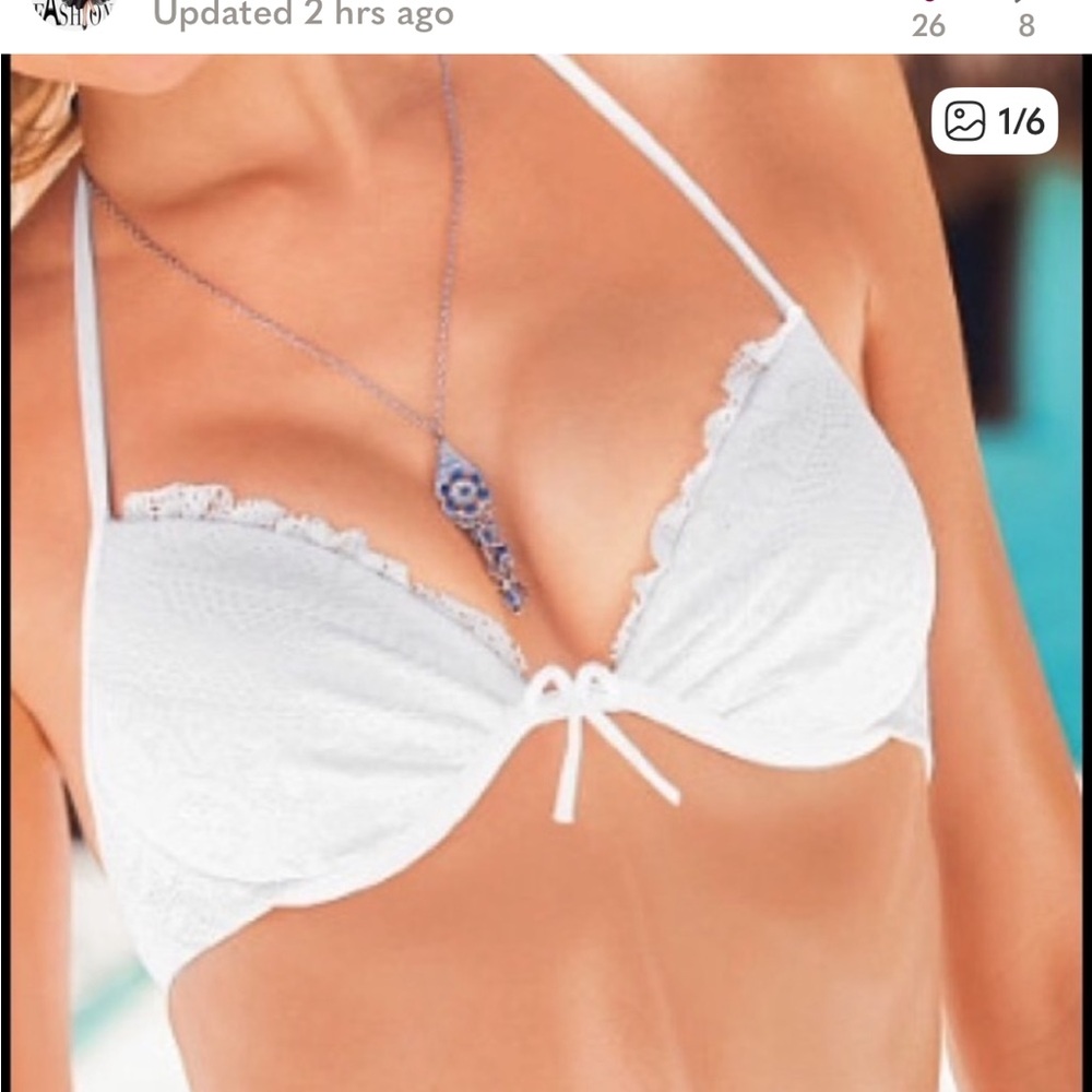 Victoria's Secret fabulous push up White Bikini Top